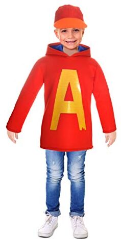 Ciao- Alvin Chipmunks Costume Travestimento Bambino Originale Alvinnn (Taglia 4-6 Anni) Unisex, Rosso, 11288.4-6