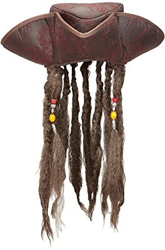 WIDMANN LEATHER LOOK PIRATE TRICORN WITH DREADLOCKS" -