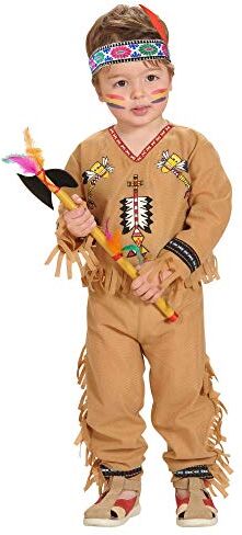 WIDMANN INDIAN" (coat, pants, headband with feathers) - (104 cm / 2-3 Years)