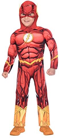 amscan Il costume Flash Warner Bros per ragazzi grande (8-10 anni)