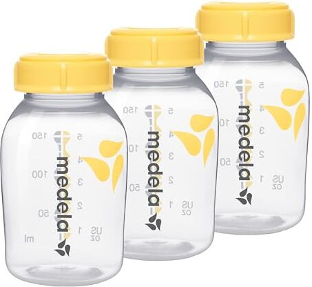 Medela Set Biberon da 150 ml senza BPA, Set con 3 Bottiglie per Estrarre, Conservare e Somministrare il Latte Materno, Design Resistente e Sicuro per Congelatore e Frigorifero