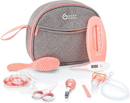 Babymoov A032004 Set per l'Igiene e Cura del Bambino, 9 Accessories, Rosa Peach, Rosa Peach