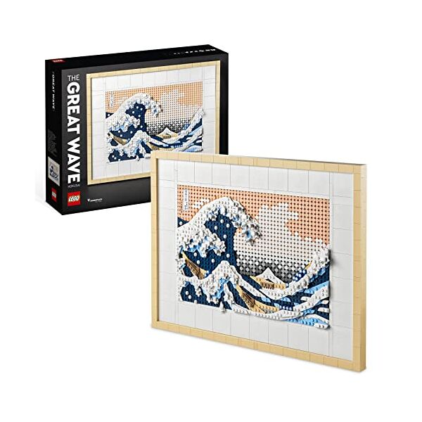 lego 31208 art hokusai - la grande onda, set fai da te, hobby creativi per adulti, idea regalo per uomo o donna, lui o lei, decorazioni casa, quadri soggiorno giapponesi