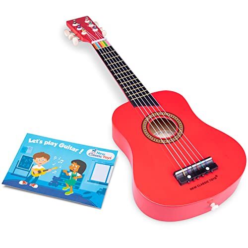 new classic toys- chitarra da giocattolo, colore, deluxe-rosso, 10303