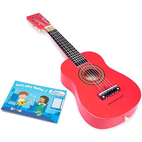 new classic toys- chitarra da giocattolo, colore, rosso, 10341