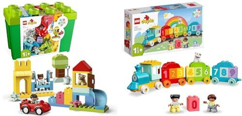 Lego DUPLO Classic Deluxe Contenitore di Mattoncini Grande & DUPLO My First Treno dei Numeri Giocattolo Impariamo a Contare, Giochi Educativi per Bambini dai 18 mesi in su, 10954