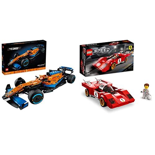 Lego 42141 Technic Monoposto McLaren Formula 1 2022, Auto Replica F1, Set per Adulti Modellino Supercar, Macchina da Corsa Motor Sport & 76906 Speed Champions 1970 Ferrari 512 M