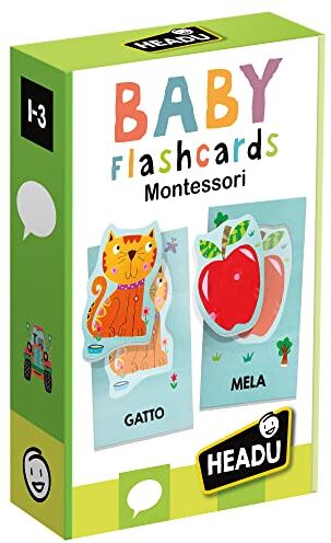 Headu Baby Flashcards Montessori Ascolta E Pronuncia Le Prime Parole It21666 Gioco Educativo Per Bambini 1-3 Anni Made In Italy