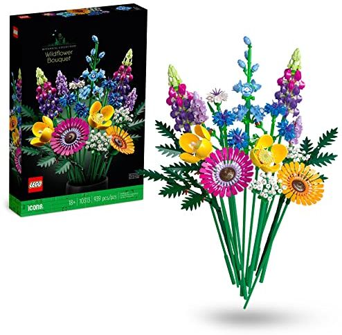 Lego 10313 Icons Bouquet Fiori Selvatici Finti con Papaveri e Lavanda Artificiali, Idee Regalo per Uomo o Donna, per Moglie o Marito, Botanical Collection, Modellismo e Hobby Creativi per Adulti