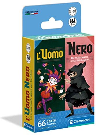 Clementoni- Uomo Nero Mazzo, Carte da Gioco Bambini, 2-6 Giocatori, 5 Anni+, Multicolore, 16299