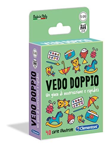 Clementoni Sapientino Vedo Doppio, gioco di carte per bambini (versione italiana), Multicolore, 16177, 5-99 anni