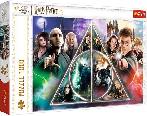 Trefl- Collage con Personaggi del Film, Fai da Te, Intrattenimento Creativo, Divertimento, per Adulti e Bambini sopra i 12 Anni Puzzle, Colore Harry Potter, Doni della Morte, 10717