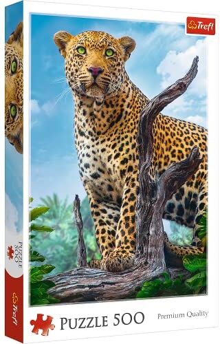 Trefl 500 Elementi, Qualità Premium, per adulti e Bambini dai 10 anni Puzzle, Colore Leopardo selvatico, WPU-37332-01-018-01