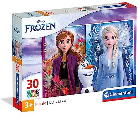 Clementoni Disney Frozen 2 Supercolor Frozen-30 Pezzi Bambini 3 Anni, Puzzle Cartoni Animati-Made In Italy, Colore Multicolor, 20251