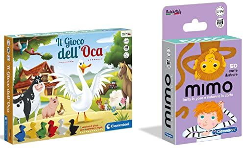 Clementoni - Dell'Oca Gioco Da Tavolo Colore Multicolore, 12927 & - Mimo, Carte Da Gioco Per Bambini, Multicolore, 16174