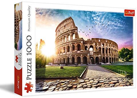 Trefl 1000 Elementi, veduta dell'anfiteatro, sole, uccelli, te, intrattenimento creativo, regalo, divertimento, classici Puzzle, Colore Colosseo sotto i raggi Roma, 10468