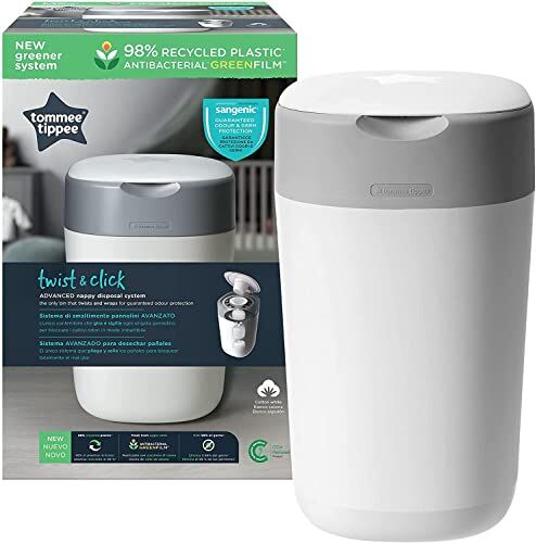 Tommee Tippee Twist & Click Sangenic Sistema Avanzato di Smaltimento Pannolini, Mangiapannolini, Bianco