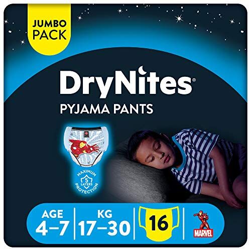 Huggies Dry Nites - Mutandine per bambini, 4-7 anni, 17-30 kg