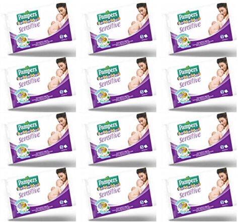 12 confezioni - SALVIETTINE PAMPERS PROGRESSI SENSITIVE - salviette per bambini