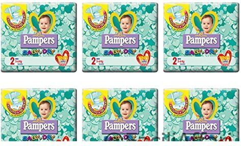 144 Pannolini Neonato Taglia 2 Pampers Baby Dry Pannolino Misura Mini BabyDry