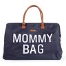 CHILDHOME, Mommy Bag, Borsa per il cambio, Maternità, da viaggio, Grande capacità, Fasciatoio, Tracolla regolabile, Compartimenti, Tasca isolata, Passaggio valigia, blu scuro e bianco