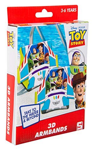 Sambro DTS-3394 - Braccioli con effetto 3D, motivo: Toy Story Woody e Buzz Lightyear, per bambini dai 3 ai 6 anni, con valvola di sicurezza, ideali per piscina, spiaggia e piscina