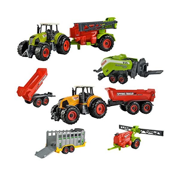 iso trade farm set 6 attrezzi agricoli giocattoli bambini trattori rimorchi