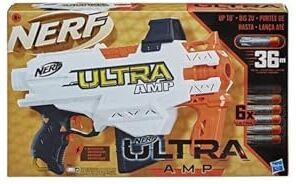 Nerf Ultra Amp - Blaster motorizzato a 6 Freccette con Clip, 6 Freccette  Ultra compatibili Solo con Freccette  Ultra