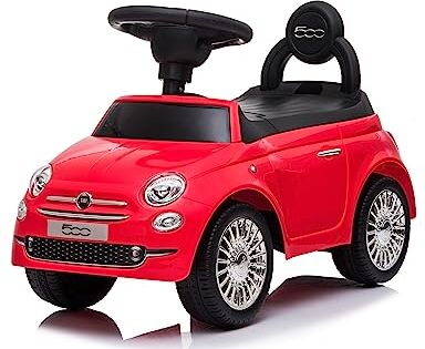 Mondial Toys Primi Passi Cavalcabile Per Bambini Fiat 500 Con suoni (Rosso)