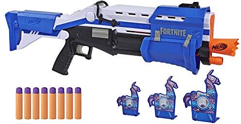 Hasbro Nerf Fortnite TS-R Blaster a Pompa con 3 Bersagli Lama e Dardi, Blu