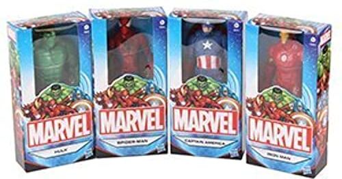 Hasbro Marvel Action Figure Avengers 15cm set di 4, Spider-Man, Iron Man, Captain America & Hulk