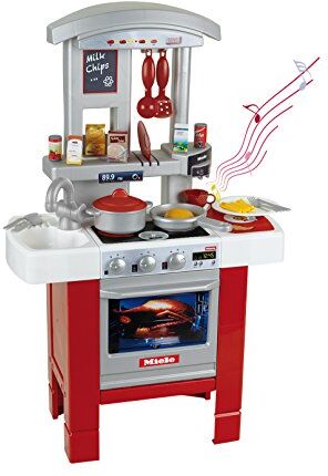 Klein Theo  9106 Cucina da principiante Miele, Cucina giocabile su entrambi, lati e con Accessori, Piastra con Suono, Giocattoli per Bambini dai 3 Anni in su