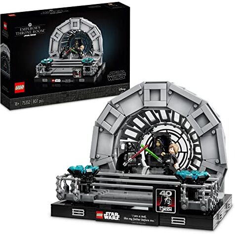 Lego Star Wars Diorama Sala del Trono dell’Imperatore, Set Duello Spade Laser, 40° Anniversario del Ritorno dello Jedi, Regalo Adulti da Collezione con Luke Skywalker e Darth Vader 75352