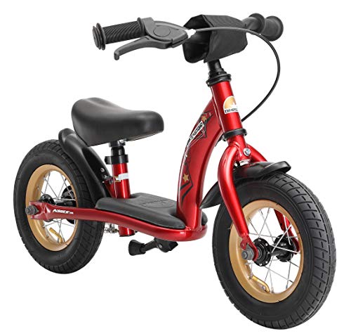 BIKESTAR Bicicletta Senza Pedali 2 - 3 Anni per Bambino et Bambina Bici Senza Pedali Bambini con Freno 10 Pollici Classico Rosso