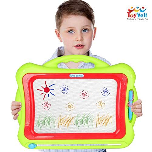 Toyvelt Magna Doodle Magnetic Drawing Board for Kids - The Board Features a Extra Large Writing Board with 8 Color Zones & Erasable Slider to Etch a Sketch for Boys And Girls Ages 2 - 12 Years Old