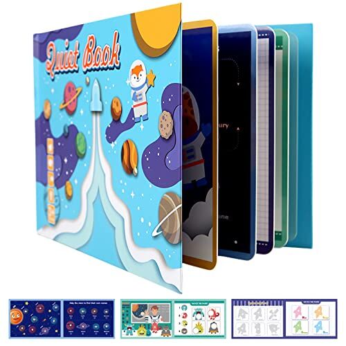 JOKILY Montessori Quiet Book, libro tranquillo Montessori for Toddlers, Interactive Busy Book, Puzzle Libro educativo Giochi di pensiero, Educational Toy Book per bambini dai 3 anni (D)