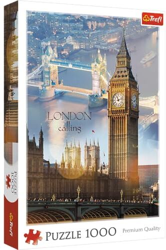 Trefl 1000 Elementi, Inghilterra, capitale, città, mattina, Big Ben, Tower Bridge, te, intrattenimento creativo, regalo, classico Puzzle, Colore Londra all'alba, 10395