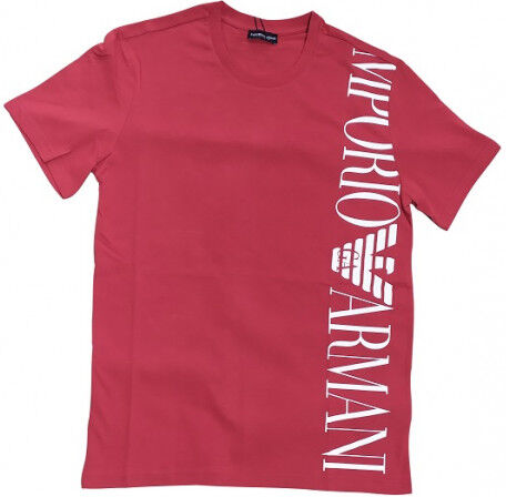 Emporio Armani T-Shirt Uomo Logo Laterale - Colore: ROSSO, Dimensione: S