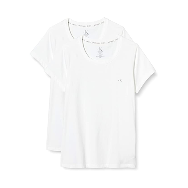 calvin klein bi-pack t-shirt donna - colore: bianco, dimensione: xs