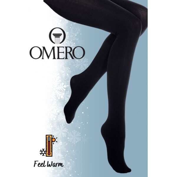 omero, warm me up, collant termico, push-up, nero - dimensione: m