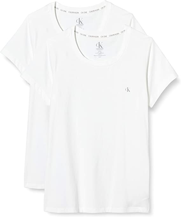 calvin klein bi-pack t-shirt donna - colore: bianco, dimensione: xs