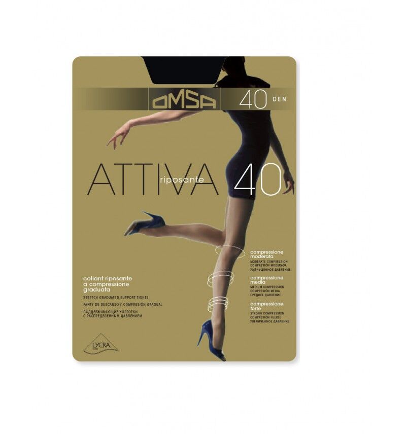 Omsa Collant Ripostante Attiva 40 - Colore: NERO, Dimensione: 2