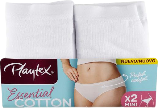 Playtex Essential Cotton Bi-Pack Mini Slip - Colore: BIANCO, TAGLIA2: 6