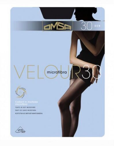 Omsa Collant Velour 30 - Colore: GRIGIO ANTRACITE, Dimensione: 1