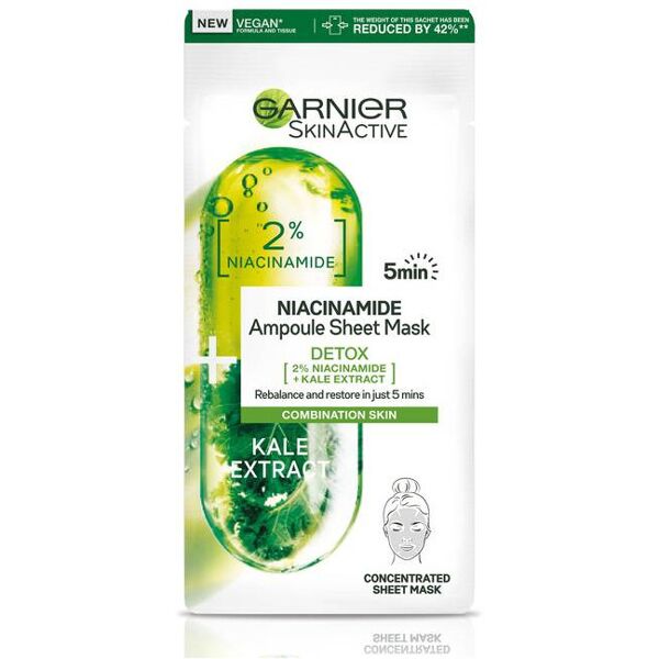 garnier maschera in tessuto ampolla detox purificante