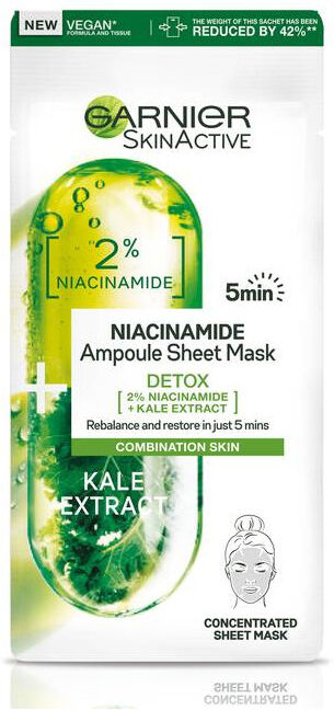 GARNIER Maschera in Tessuto Ampolla Detox Purificante