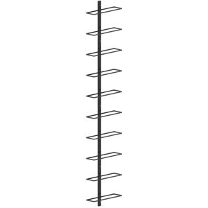 vidaXL Portavini da Parete per 10 Bottiglie Nero in Metallo