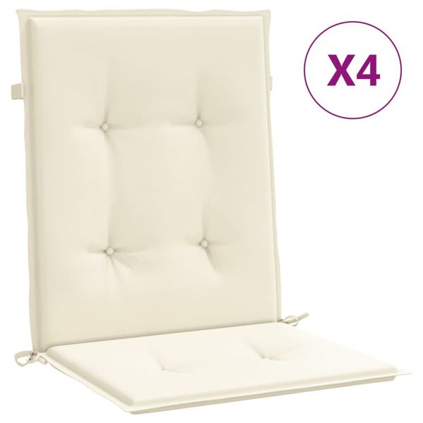 vidaxl cuscini per sedia 4 pz crema 100x50x3 cm in tessuto oxford