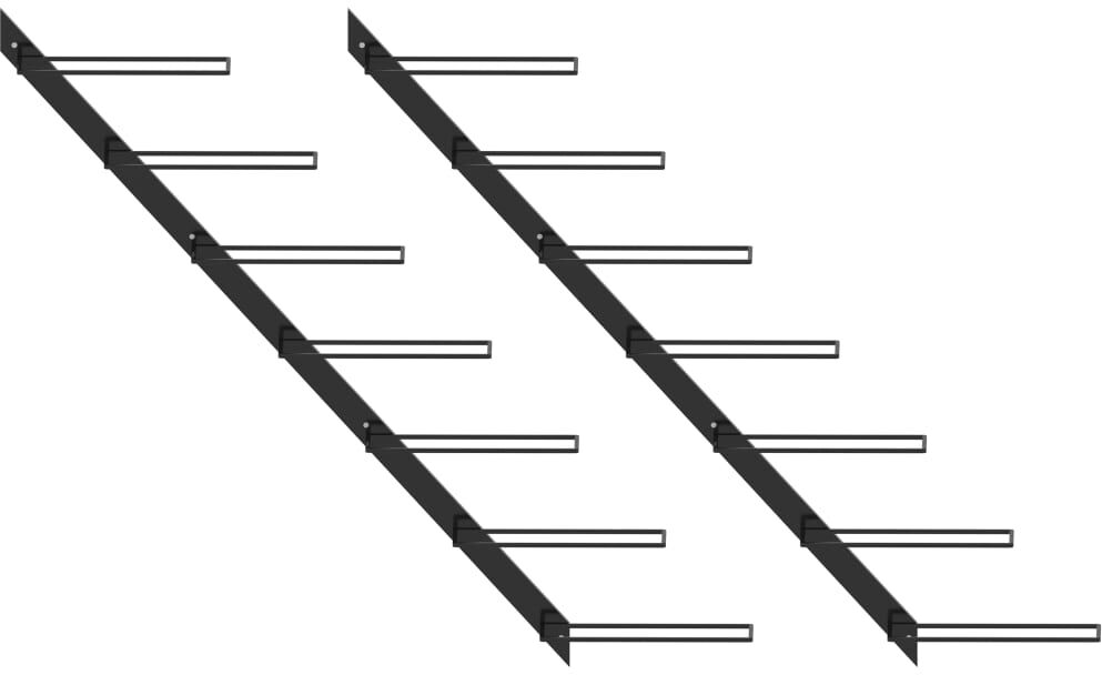 vidaxl portavini da parete per 14 bottiglie 2 pz nero in metallo