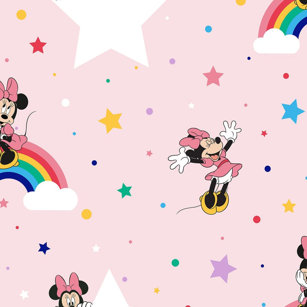 Kids at Home Carta da Parati Rainbow Minnie Rosa